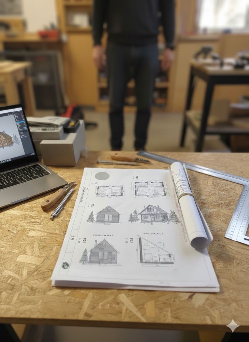 Projeto de chalé em madeira